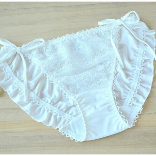 Girls G-string sexy brief pink for ladies 5pcs/lot Underwear intimate wear Female white Sleepwear bragas encaje Ruffle Panties