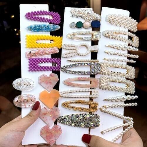 1Set 35 Styles Pearl Combination Hair Clips For Women Hair Styling Accessories BB Clip Girl Fashion Hairpin Hair Accessories