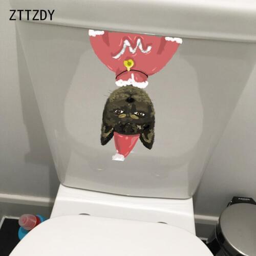 ZTTZDY 18.1*24.3CM Creative Cat Toilet Sticker Wall Decal Bathroom Home Decor T3-0238
