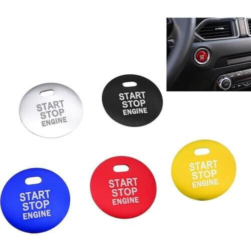 1 Pcs Car Engine Start Stop Button Cover Ring Blue Aluminum Cap Trim Sticker Fit For Mazda 3 Axela M3 CX5 CX-5 CX3 CX-3 6 Atenza