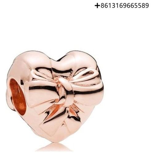 100% of 925 sterling silver new sparkling rose bow string act the role of mothers day package mailed free of charge