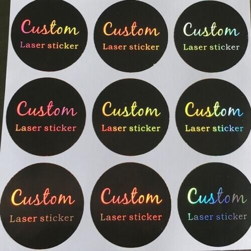 100Pcs/lot 3cm 4cm 5cm 6cm 7cm 8cm Silver Laser Customized Text Logo Invitations Seals Custom Holographic Stickers Candy Favors