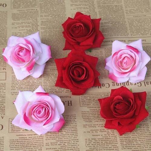 11CM Head,7 Colors Real Touch Flower Heads Artificial Silk Large Roses For Wedding Car,DIY Bouquet Accessories,Home Decoration