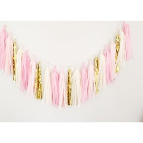 2 Or 3 packs 12*35cm Baby Shower Boy Girl Birthday Decor Tissue Paper Tassel Hanging Garland DIY Party Event Supplies Wedding
