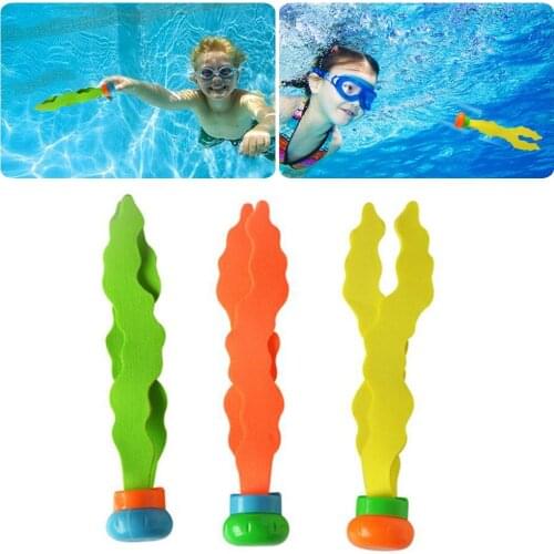 3 Pcs Kids Diving Toys Sea Plant Shape Swimming Pool Sports Childrens Summer Games Interactive Diving Training