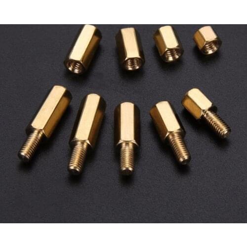 300Pcs Thread 4-12mm Versatile Hex Spacing Pillar Hex Brass Standoff Spacer Screw Pillar PCB Computer PC Motherboard Female Male