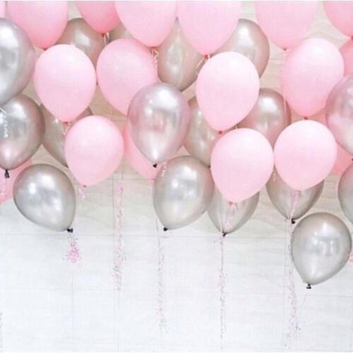 50pcs 10inch Latex Balloon pink silver Color balloons Wedding Decoration birthday party decorations kids globos baby shower