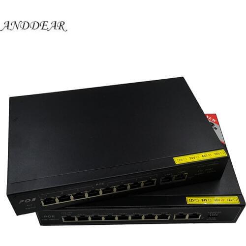 ANDDEAR-BO7 48v 8 port gigabit unmanaged poe switch 8*10/100 mbps POE poort; 2*10/100/1000 mbps UP Link poort; NVR poort