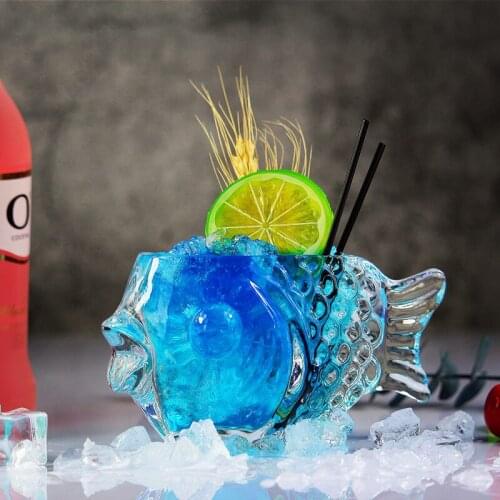 190ml Mermaid Wine Glass The Fish Cup Originality Cocktail Mug Brandy Thickening Beer Cocktail Vessel Personality Bar Decoration