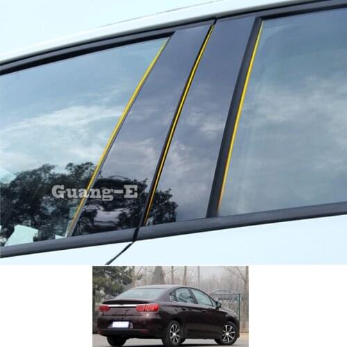 For Citroen C4 2016 2017 2018 Car PC Material Pillar Post Cover Door Trim Window Piano Black Molding Sticker Plate Parts