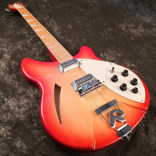 360 electric guitar, log color paint, mahogany fingerboard, half-empty core guitar, free shipping