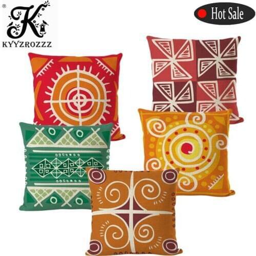 Geometric Colorful Cushion Covers Square Cotton Linen Cute Simple Home Office Decorative Sofa Bed Back Pillow Almohada