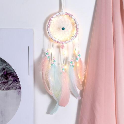 Indian girl heart small dream catcher with lamp lighting home interior decoration birthday gift creativ gifts