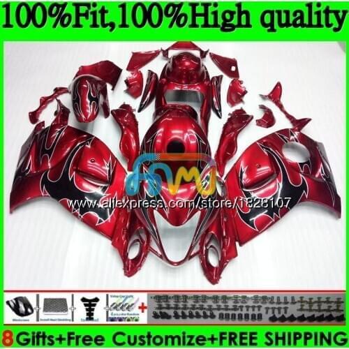 Injection For SUZUKI Hayabusa GSXR1300 08 09 10 11 12 56BS.10 GSX-R1300 Black flames GSXR 1300 2008 2009 2010 2011 2012 Fairing