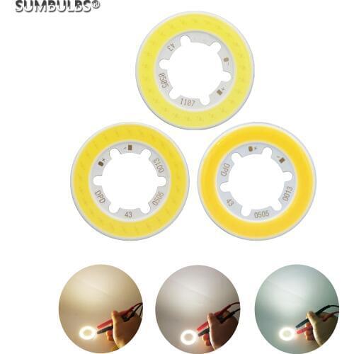 Annular Shape 43mm cob led Light Source for DIY sportlight bulb lamp 15V 300mA cold nature warm White 5W COB LED cob lights
