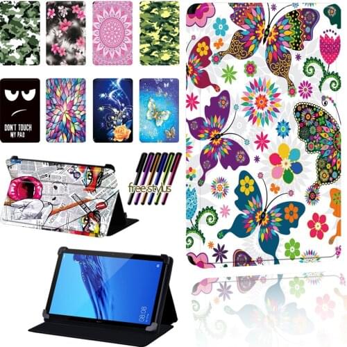 Leather Case for Huawei MediaPad T1 7.0"/T1 8.0"/T1 10/T2 10 PRO/T3 7.0/T3 8.0/T3 10 9.6"/T5 10 Adjustable Tablet Cover+pen