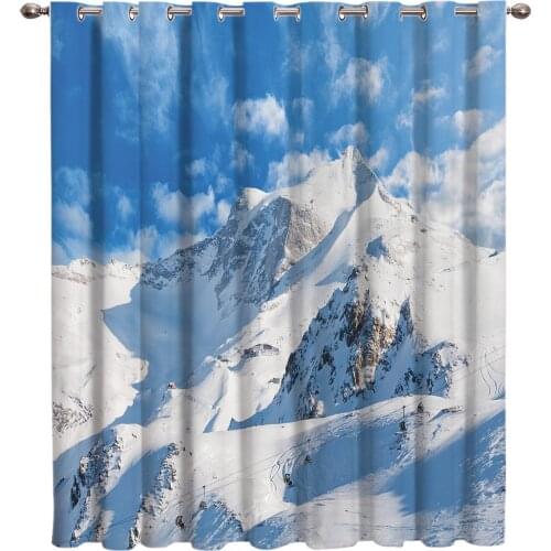 Beautiful Snow Mountain Window Treatments Curtains Valance Window Curtains Dark Living Room Curtain Rod Curtains Outdoor Fabric