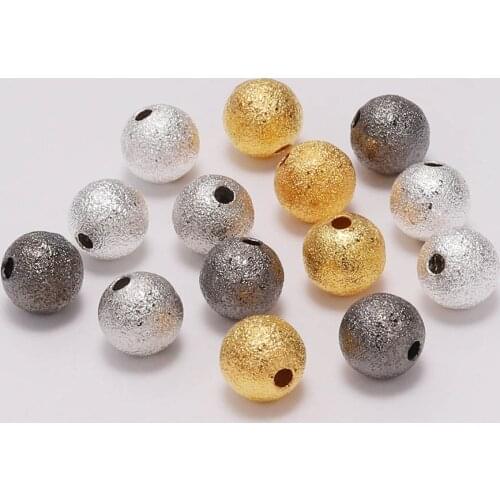 100-20pcs/lot 4/6/8/10/12MM Metal Material Matte Beads Round Loose Beads For Jewelry Making DIY Bracelet Necklace Earrings