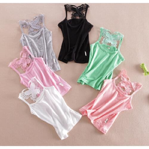 Lace Girls Shirts Cotton Girl Underwear Bow Tops For Kids Singlets Summer Children Undershirts Baby Tees