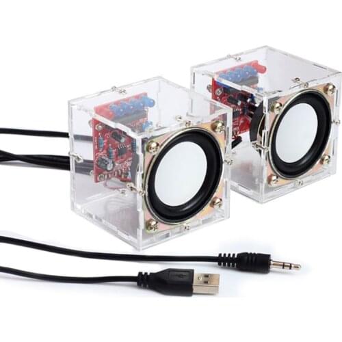 Mini 3W Speaker Box DIY Kit With Transparent Shell Computer Audio Electronic Components