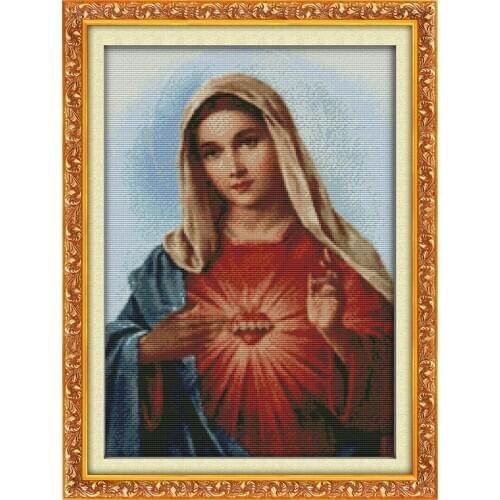 Hot Sacred Heart(2) home decor canvas Cross Stitch kits people 14ct white 11ct print embroidery DIY handmade needlework wall