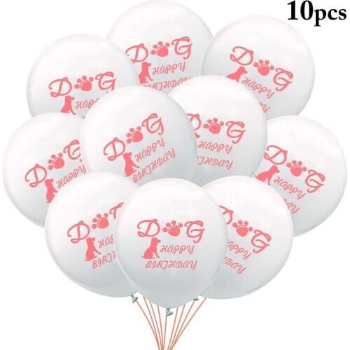 FunPa 10PCS Party Balloon Set Lovely Print Birthday Balloon Dog Footprint Decoration Latex Balloon For Pet Birthday Party