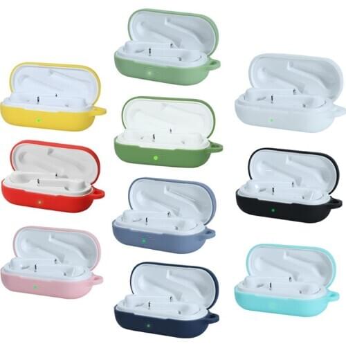 For hua wei flypods 3i bluetooth earpods Case Silicone With Metal Hook Shockproof Earphones Skin Protective Earbuds Cover