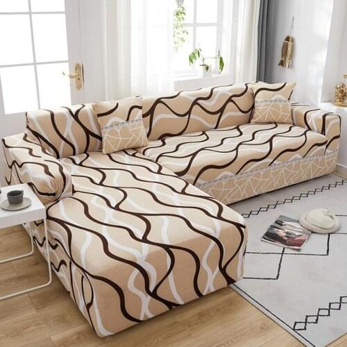 Adjustable Elastic Wave Sofa Cover Stretch Sofa Slipcovers for Living Room Sectional Corner Chair Protector Couch 1/2/3/4 Seater