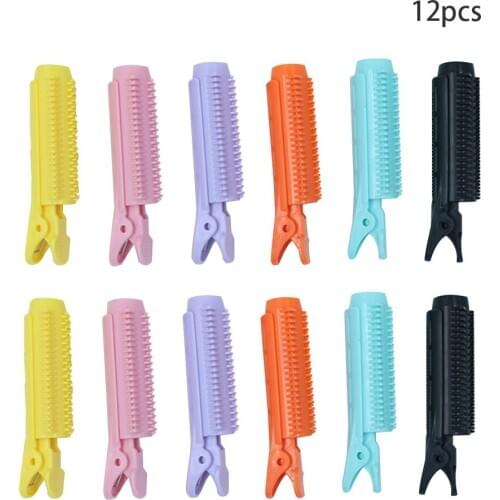 12pcs Hair Roller Clip Wave Hair Styling Root Folder Hairdressing Curler Lamp Hairdresser Tools