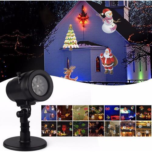 14 Patterns Christmas Laser Snowflake Projector Outdoor LED Waterproof Disco Lights Home Garden Projection Indoor Decoration