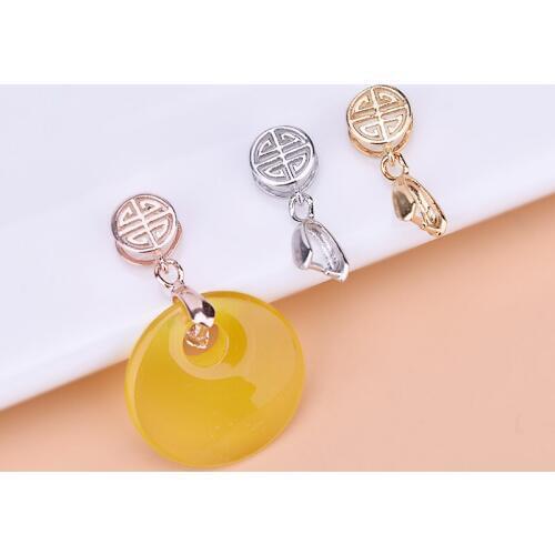 S925 sterling silver pendant buckle accessories melon seed buckle jade beeswax jade clip pendant buckle