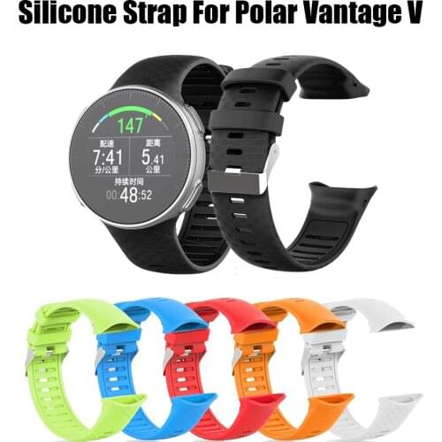 For Polar Vantage V Silicone Strap Bracelet Watchband Wrist Band Solid Color Wristbands Replacement Accessories