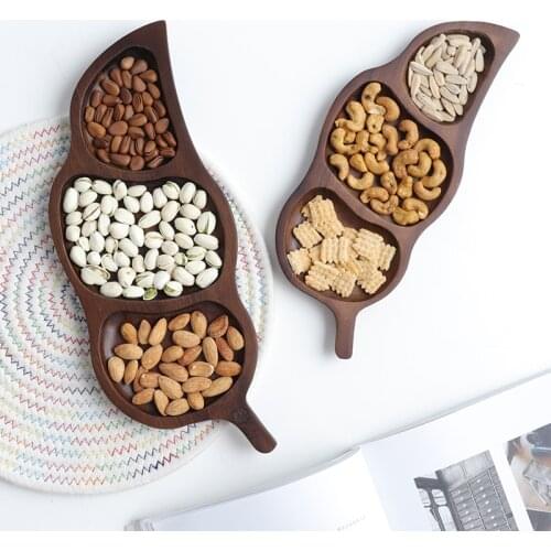 Nordic creative multi-grain snack plate dried fruit plate fruit living room coffee table melon box wooden candy dish WF9211000
