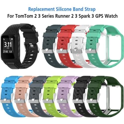 2021 Replacement Silicone Band Watch Strap Wristband Bracelet For TomTom Runner 2 / 3 Spark/3 Sport GPS Smart Watch