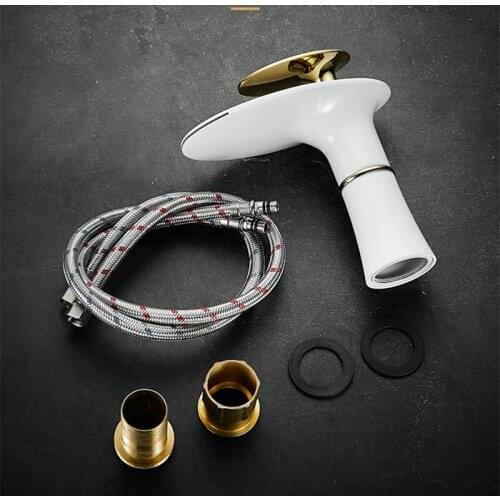Waterfall Faucet Bathroom Single Hole Basin Faucet Cold and Hot Water Mixer Tap Brass Bathroom Basin Mixer Tap Washbasin Tap