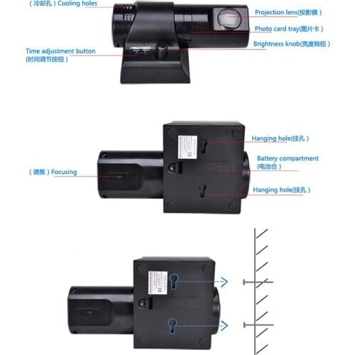 LED Remote Control 5Color Projection Analog Clock 180Degree Rotating UK Plug