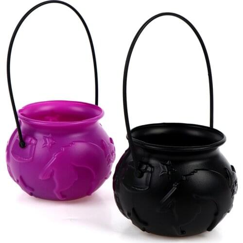 Halloween Candy Buckets Pumpkin Bucket Skull Witch Candy Holder Pot Halloween Kids Trick Or Treat Props Halloween Party Cauldron