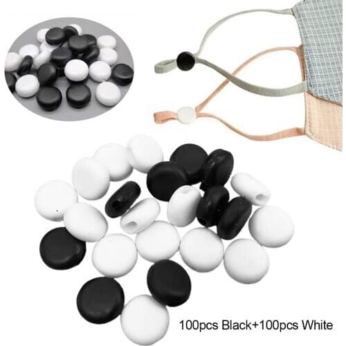 200Pcs Round Cord Locks Toggles for Drawstring Face Cover Ear Hook Elastic Band the help of these cord locks ear hook Cord Lock