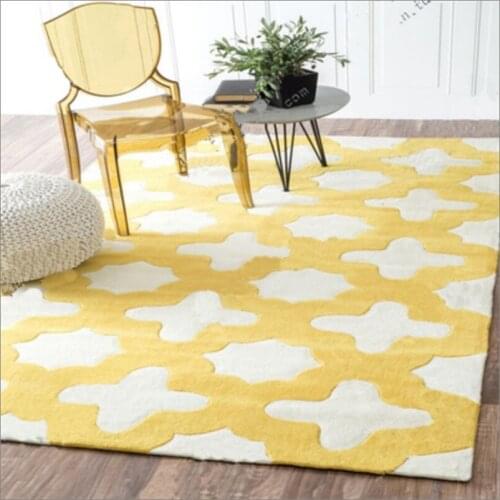 Yellow Round carpet alfombras Modern Handmade carpets Living room Bedroom Fashion creative Coffee table sofa tapete