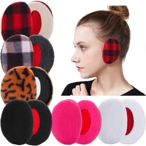 1Pair Bandless Ear Muffs Winter Thick Warm Fleece Ear Muffs Ear Covers Women Men Ourdoor Cold Weather Windproof Ear Warmer