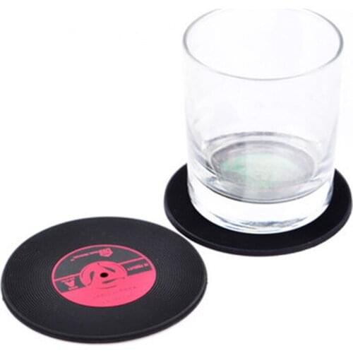 2 4 6 PCS Creative Cup Mat Black Vinyl Record Table Placemats Retro Vintage Mug Coaster Pads Mats Heat-resistant Cup Coasters