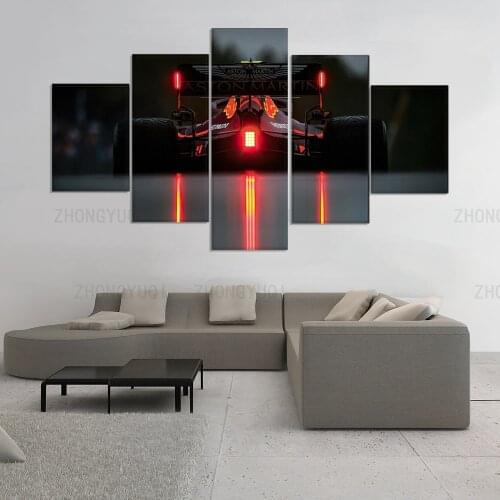 5 Pieces Pierre gasly Red Bull f1 car Poster Canvas Frame Art Living Room Home Decor Artwork Wall Picture Print Painting