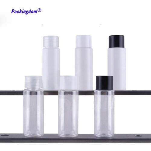 50pcs Plastic Empty Container Bottles Refill Clear White Packaging with Screw Cap Small Sample Lotion Bottle Cosmetic Tubes 20ml