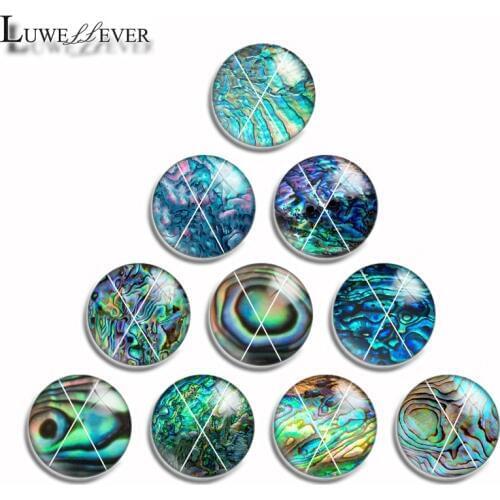 10mm 12mm 14mm 16mm 20mm 25mm 460 10pcs/lot Paua Mix Round Glass Cabochon Jewelry Finding 18mm Snap Button Charm Bracelet