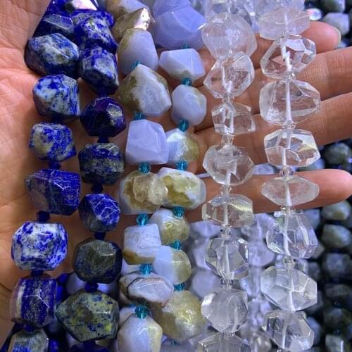 Natural Lapis Lazuli Crystal Purple Agate Stone Beads 15'' Irregular DIY Loose Beads For Jewelry Making Beads Women Necklace