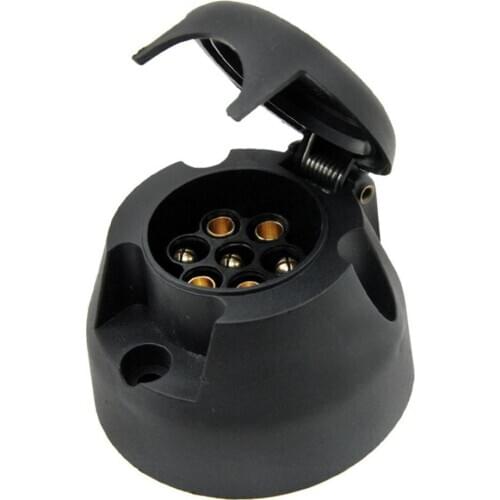 Trailer Black Plastic 7 Pin Caravan Car Tow Electric Socket Female Hitch