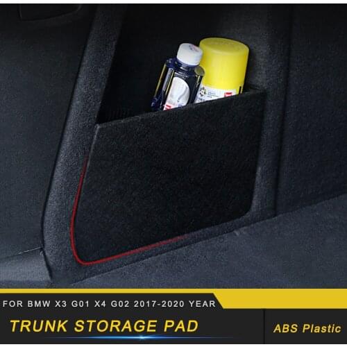For BMW X3 G01 X4 G02 2017-2020 Car Trunk Black Organizer Pad Large Capacity Storage Baffle Stops Stowing and Tidying