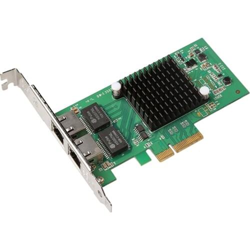 DIEWU Intel I350 Dual Port PCIe 4x Server Lan Card Gigabit Network Adapter Lan Card 10/100/1000Mbps for Desktop PC