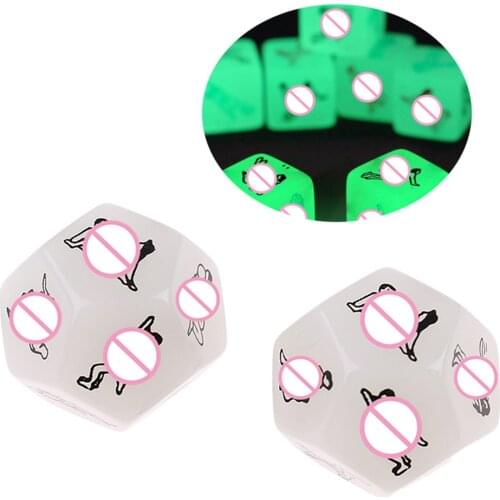 2pcs D12 Glow in Dark Couples Foreplay Game Dice Fun Aid for Him or Her Gift Adult Foreplay Dice