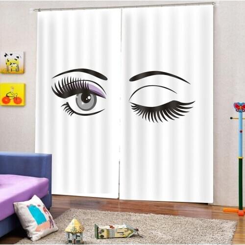 Personality curtains Customized size Luxury Blackout 3D Window Curtains For Living Room eyes curtains
